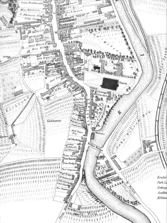 Map of Kirkland, Kendal 1833