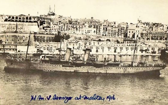 HMS Isonzo at Malta 1916
