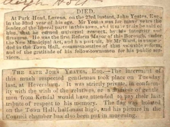John Yeates Death Notice