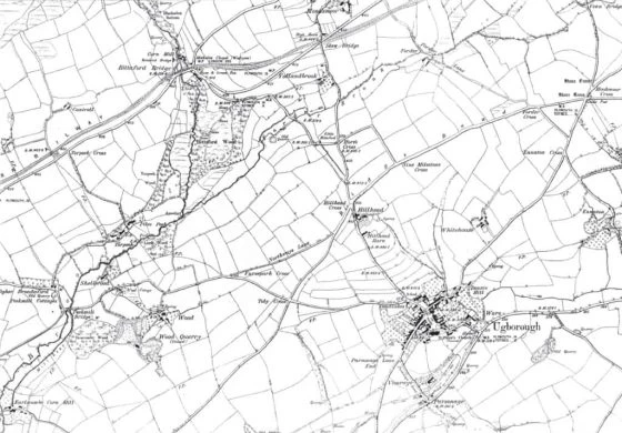 Map of Bittaford & Ugborough 1866