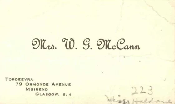 Agnes Brown's Visiting Card