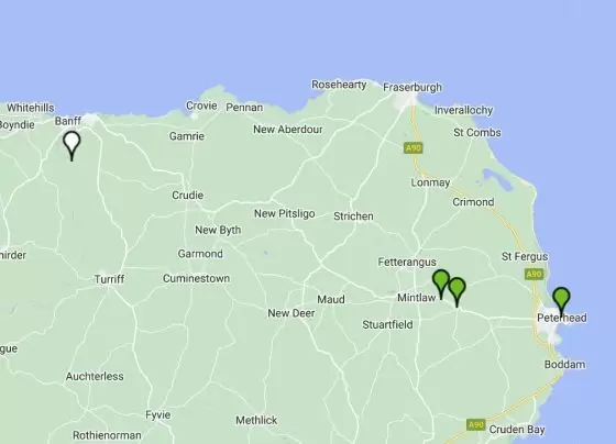 Recent Y-DNA Matches. The white marker was the estimated location of my oldest paternal ancestor. This will need updating.