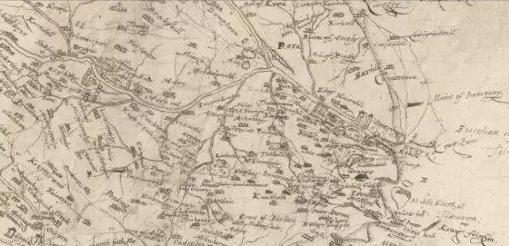 Map of Longside 1583. Image courtesy of National Library of Scotland. High resolution images of all maps are available for download at the foot of this page.