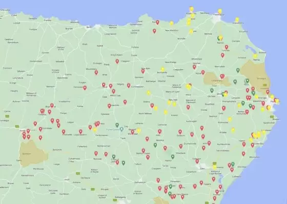 Click on image to view an interactive map which shows the location and family details of members of the Thomson, Thom and Will families, based on the Valuation Roll for the 1696 Poll Tax.