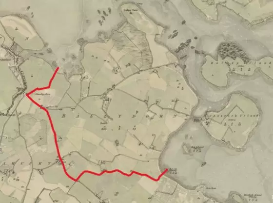 Map of Townland of Ballydorn form 1830 OS Map