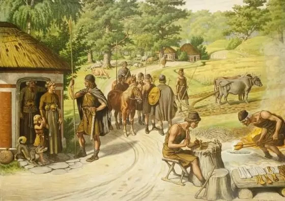 A typical scene of everyday life during the Bronze Age