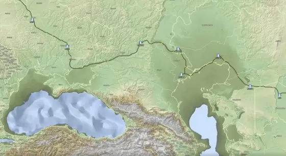 Migration through Uzbekistan, Kazakhstan and southern Russia during Paleolithic Period (early Stone Age). Image courtesy of FamilyTreeDNA.