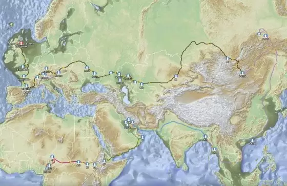 The complete migration route from Nigeria 232,000 BC to Aberdeenshire 1450 AD. Image courtesy of FamilyTreeDNA.